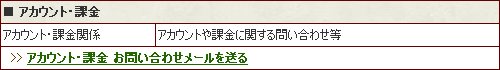  アカウントについての問い合わせ